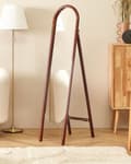 Pikkukuva 2 / 8: Lattiapeili tumma puu lasi 30 x 150 cm jalalla koristeellinen kehys retro-tyyli