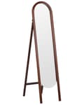 Pikkukuva 1 / 8: Lattiapeili tumma puu lasi 30 x 150 cm jalalla koristeellinen kehys retro-tyyli