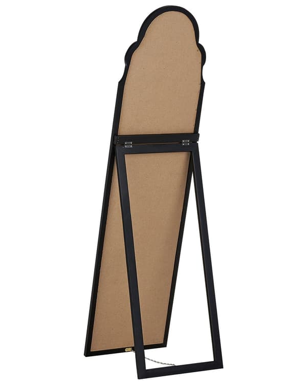 Stående Spegel Svart MDF Glas 40 x 150 cm med Ställning Dekorativ Ram Modern Design