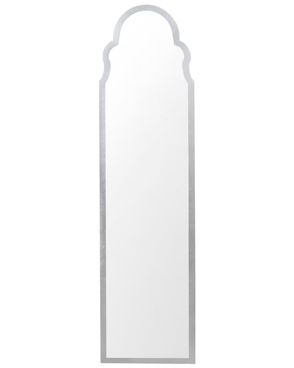 Stående Spegel Silver MDF Glas 40 x 150 cm med Ställning Dekorativ Ram Modern Design