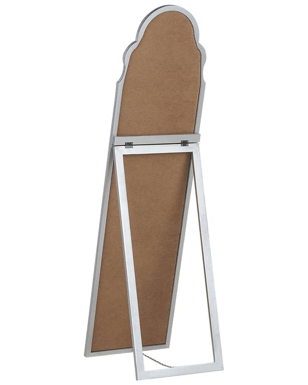Stående Spegel Silver MDF Glas 40 x 150 cm med Ställning Dekorativ Ram Modern Design