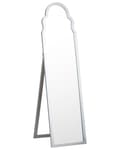 Miniatyrbild 1 av 7: Stående Spegel Silver MDF Glas 40 x 150 cm med Ställning Dekorativ Ram Modern Design