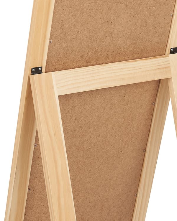 Stående Spegel Ljus Träram 40 x 145 cm med Hylla Modern Design Inramad Helkropp