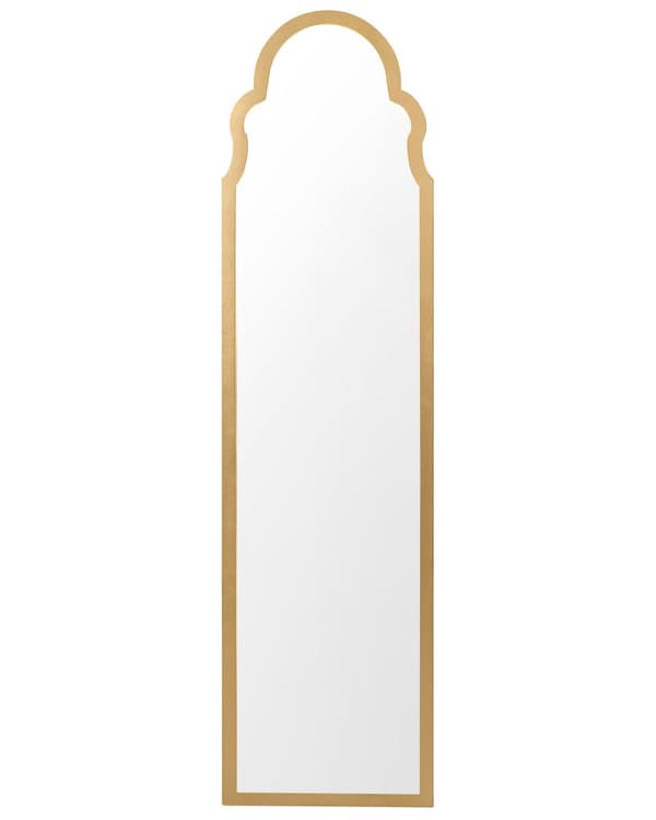 Stående Spegel Guld MDF Glas 40 x 150 cm med Ställning Dekorativ Ram Modern Design