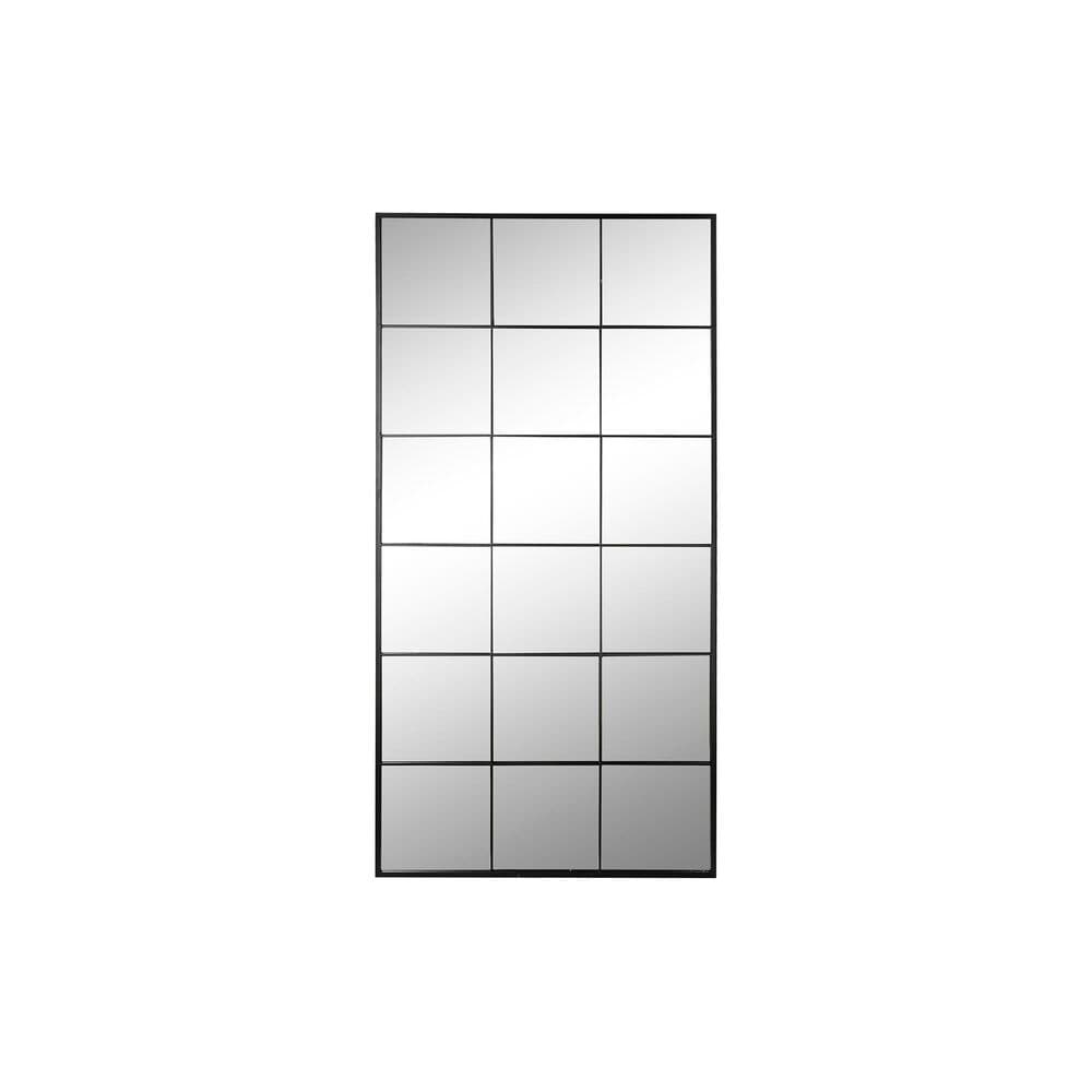 Väggspegel DKD Home Decor Speglar Glas Svart Fönster Järn (90 x 2 x 180 cm)