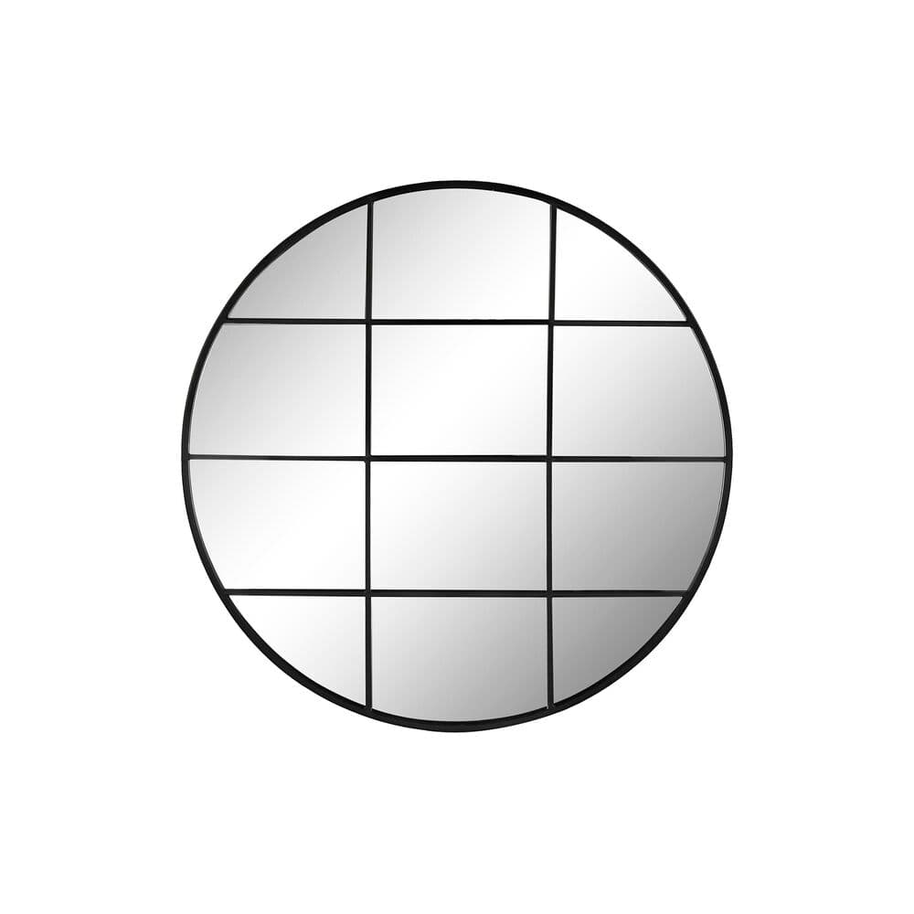 Väggspegel DKD Home Decor Glas Svart Fönster Järn (80 x 2,5 x 80 cm)