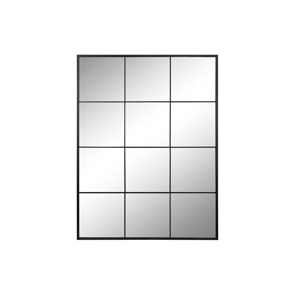Väggspegel DKD Home Decor Speglar Glas Svart Fönster Järn (90 x 2 x 120 cm)