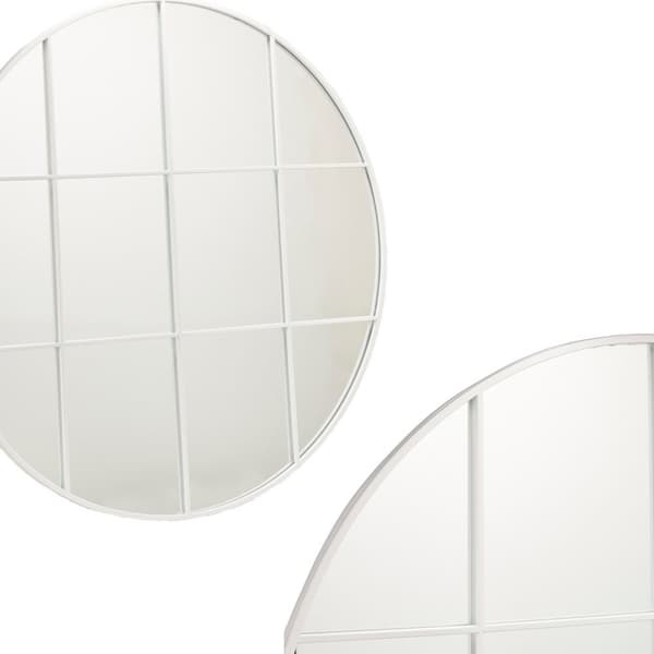 Väggspegel Rund Metall Vit (100 x 2,5 x 100 cm)