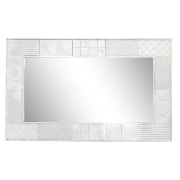 Vægspejl DKD Home Decor Hvid Moderne Romber 154 x 4 x 94 cm