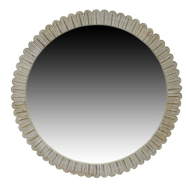Väggspegel DKD Home Decor Naturell Kolonial Avskalad 71 x 3 x 71 cm