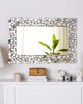 Miniatyrbilde 2 av 6: Veggspeil Sølv 60 x 90 cm Rektangulær form Dekorativ ramme Glamorøst design Soverom Stue Dekorasjon Speil