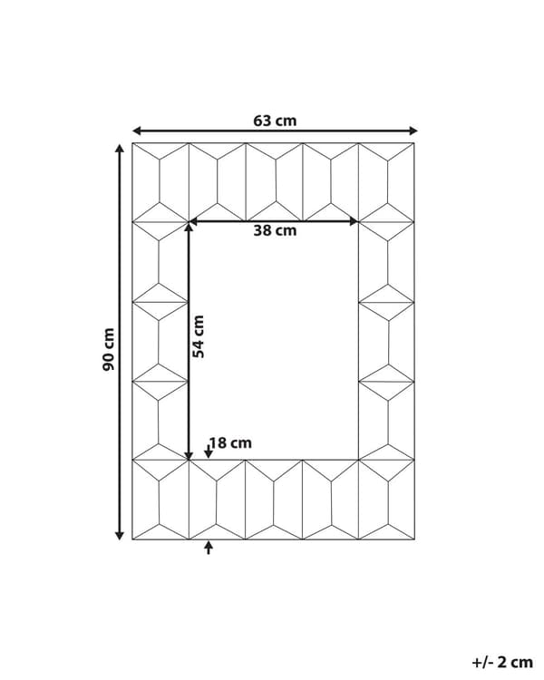 Veggspeil Flerfarget Ramme i Massivt Tre Rektangulært 63 x 90 cm Håndlaget Boho Moderne