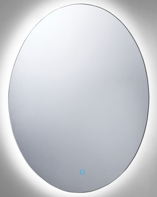 Veggspeil med LED Silver Oval 60 x 80 cm Rektangulært, belyst anti-tåkesystem