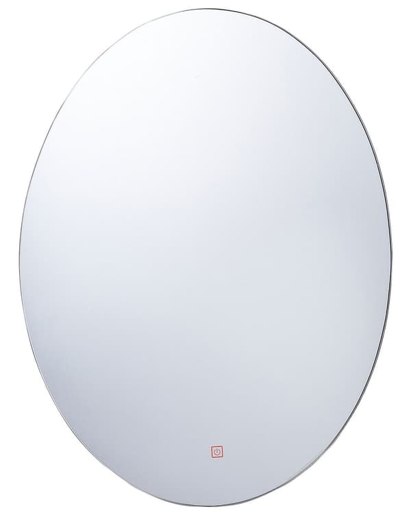 Veggspeil med LED Silver Oval 60 x 80 cm Rektangulært, belyst anti-tåkesystem