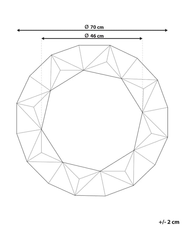 Veggspeil Sølv Rundt ø 70 cm Geometrisk ramme Blank finish