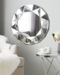 Miniatyrbilde 4 av 7: Veggspeil Sølv Rundt ø 70 cm Geometrisk ramme Blank finish