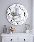 Miniatyrbilde 5 av 7: Veggspeil Sølv Rundt ø 70 cm Geometrisk ramme Blank finish