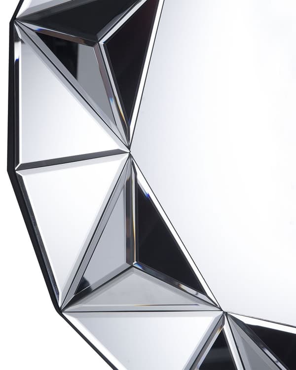 Veggspeil Sølv Rundt ø 70 cm Geometrisk ramme Blank finish