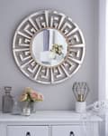 Miniatyrbilde 2 av 6: Vegghengende speil Gull 70 cm rund dekorativ ramme Geometrisk stammeinspirert glansfinish
