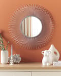 Miniatyrbilde 2 av 7: Vegghengende Speil Sølv 80 cm Rund Solform Glamorøs Moderne Design