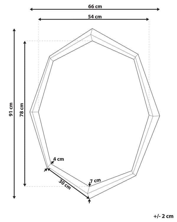 Veggspeil Sølv 91 x 66 cm Åttekantet Dekorativt Aksentstykke