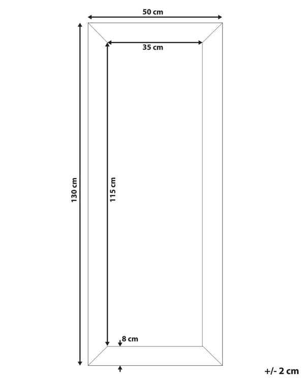 Veggmontert hengespeil Svart 50 x 130 cm Retro Klassisk Stue Soverom Entré