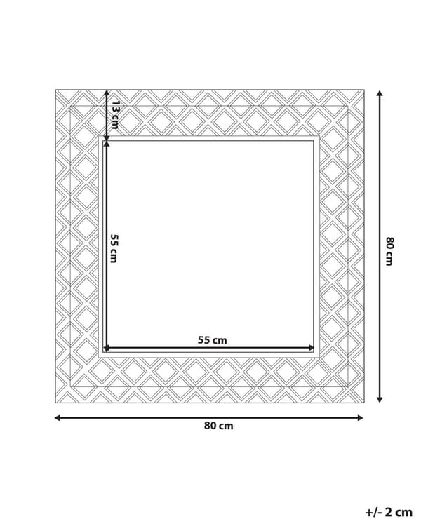 Veggspeil Sølv 80 x 80 cm Orientalsk ramme Diamantdekor