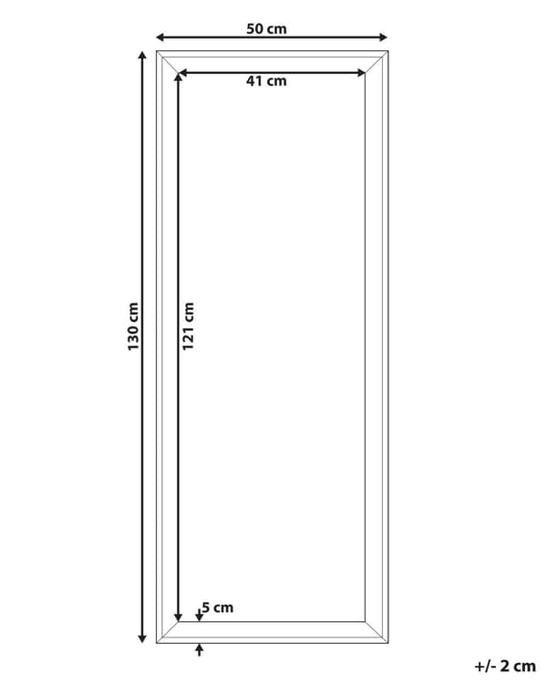 Veggspeil Hvit Tre 50 x 130 cm Rektangulært Vertikalt Minimalistisk Skandinavisk