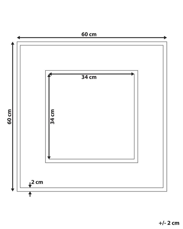 Veggspeil Mørkt tre Teak 60 x 60 cm Dekorativt Rustikk stil