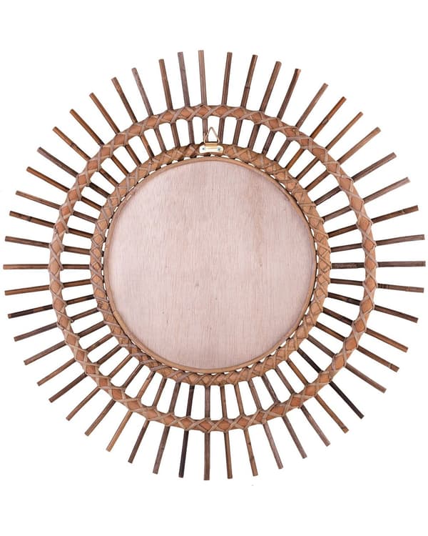 Veggspeil Sandbeige Rotting ø 76 cm Rund form Dekorativt Gang Boho-stil