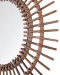 Miniatyrbilde 6 av 6: Veggspeil Sandbeige Rotting ø 76 cm Rund form Dekorativt Gang Boho-stil