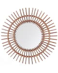 Miniatyrbilde 1 av 6: Veggspeil Sandbeige Rotting ø 76 cm Rund form Dekorativt Gang Boho-stil