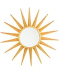 Miniatyrbilde 1 av 7: Vegghengespeil gull 60 cm rund solform Sun Shape Sunburst dekorativt aksentstykke stue soverom vintage glamour retro Hollywood