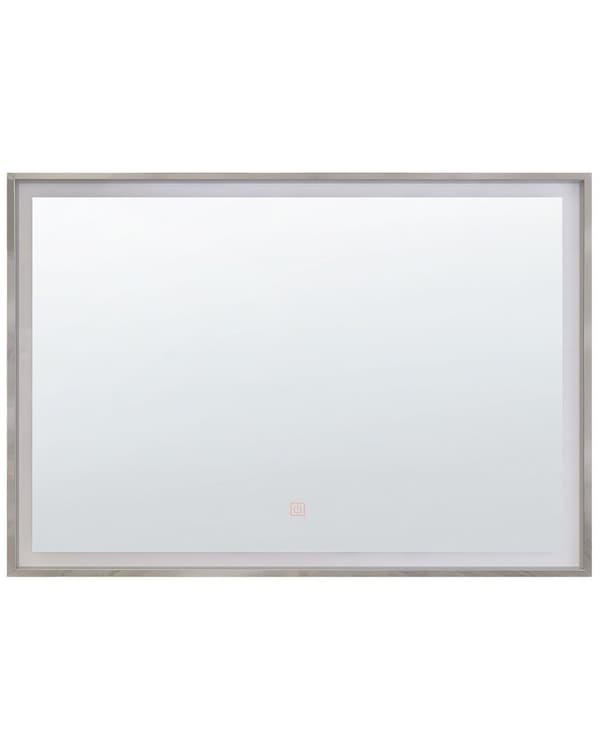 Baderomsspeil med LED-lys Sølv ramme 60 x 80 cm Antidugg Berøringsbryter Glamorøs stil Veggspeil Belysning Bad