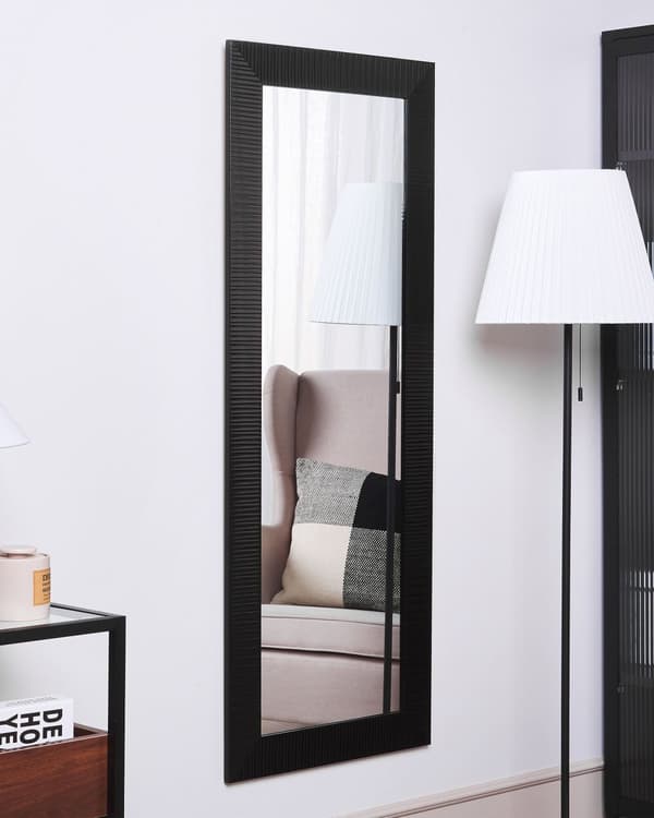 Vegghengende Speil Svart 50 x 130 cm Innrammet Moderne Stue Gang