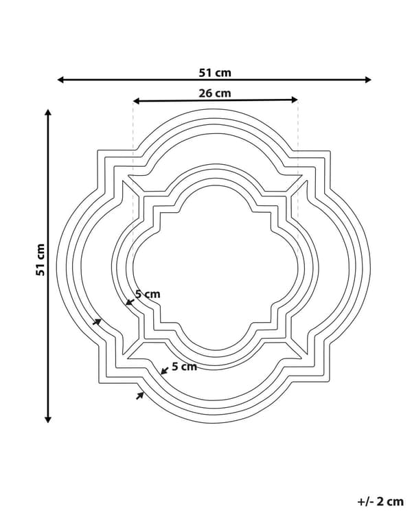 Veggspeil Svart Ramme Syntetisk Materiale 51 cm Hengende Hjemmeinnredning Moderne