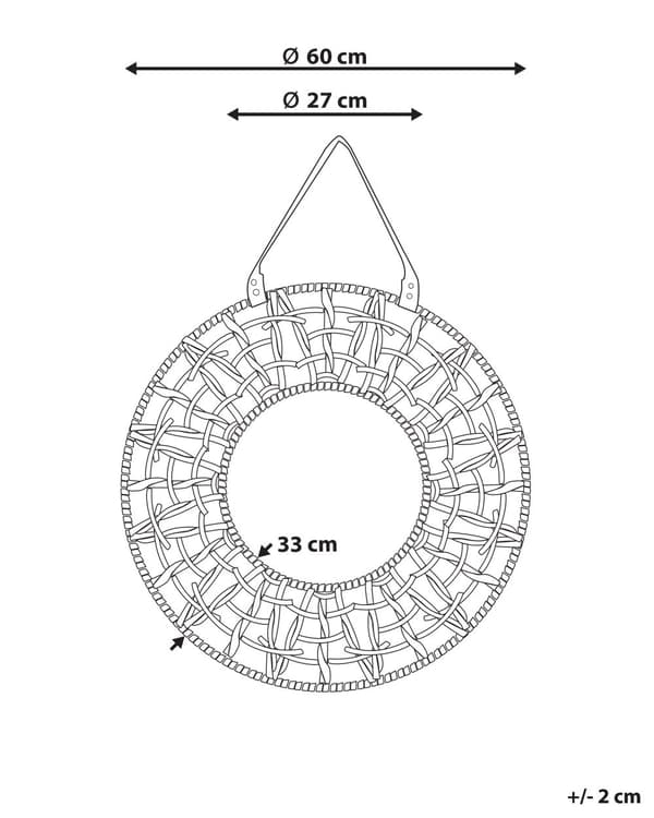 Vegghengende speil Hjemmedekorasjon Rope papirramme Rustikk moderne design Stue Soverom møbler