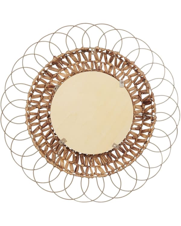 Veggspeil Naturlig Stål 67 cm Dekorativ Gang Boho