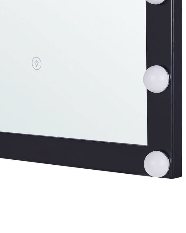 Veggspeil 50 x 60 cm svart LED lys