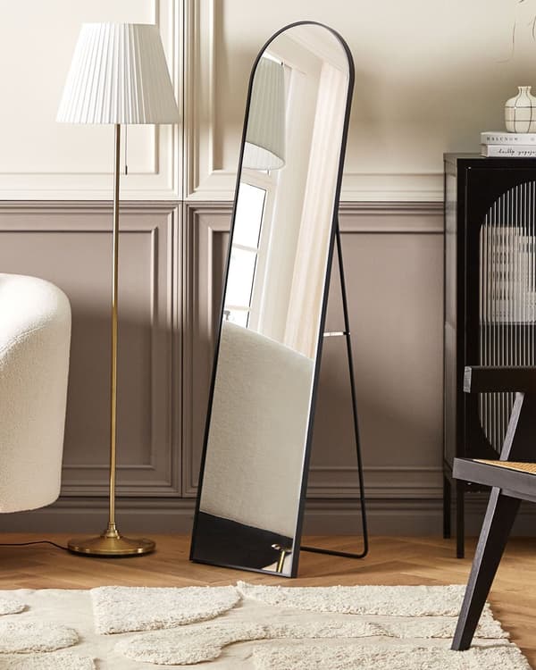 Stående speil Svart Metallramme 36 x 150 cm Moderne design Oval from Gulvspeil Tilbehør Dekorasjon