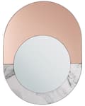 Miniatyrbilde 1 av 5: Veggspeil Marmoreffekt Roségull Glass 65 x 50 cm Oval Veggspeil Veggmontert Hjemmeinnredning Tilbehør Glamour Moderne