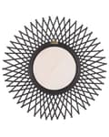 Miniatyrbilde 4 av 5: Veggspeil Sort Rattan 60 cm Boho Runde Monteringskroker Stue Soverom