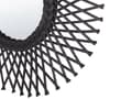 Miniatyrbilde 5 av 5: Veggspeil Sort Rattan 60 cm Boho Runde Monteringskroker Stue Soverom