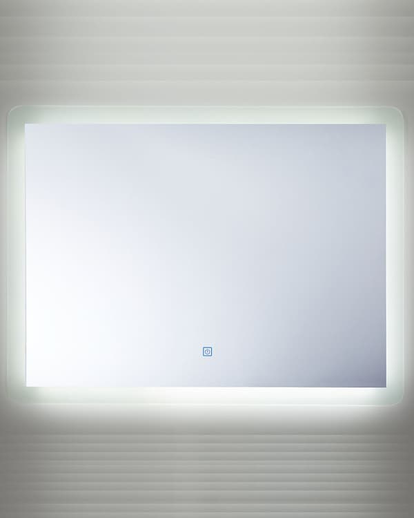 Veggspeil Sølv 60 x 80 cm LED-lys Antidugg Rektangulær form Moderne Baderom Gang Garderobe