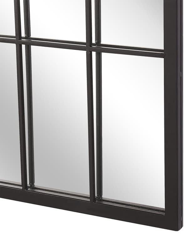 Veggspeil Sort 50 x 115 cm Vindusform Metallramme Vintage