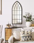 Miniatyrbilde 2 av 5: Veggspeil Sort 50 x 115 cm Vindusform Metallramme Vintage