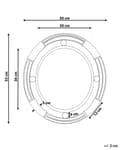 Miniatyrbilde 3 av 5: Veggspeil i lyst tre rundt 60 cm massiv treramme Håndlaget geometrisk rustikk