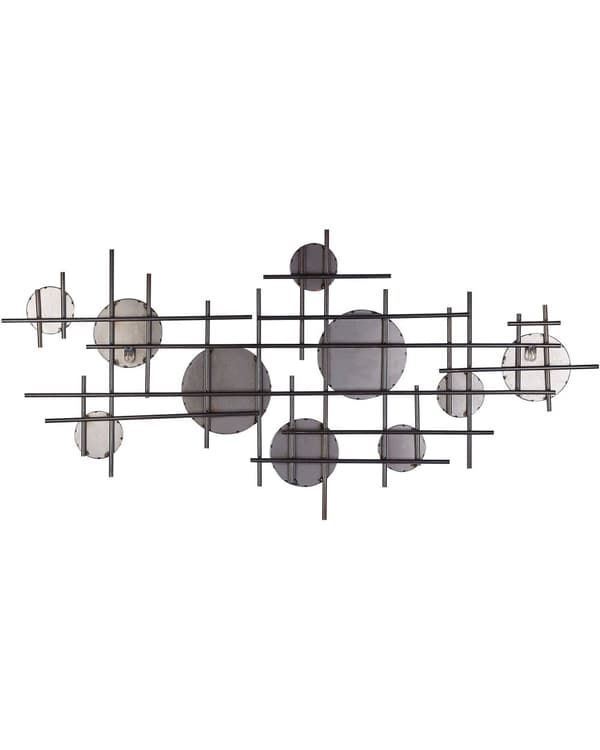 Veggspeil Svart med Gullmetall 10-delers dekorasjon 113 x 55 cm Aksentstykke Moderne glamdesign
