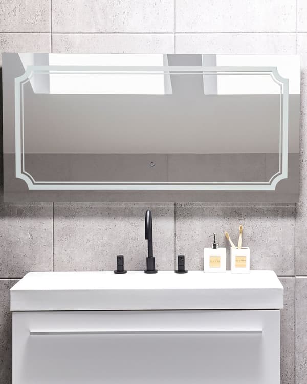 Vægmonteret hængende LED-spejl 120 x 60 cm Rektangulært Moderne Badeværelse Makeup Soveværelse