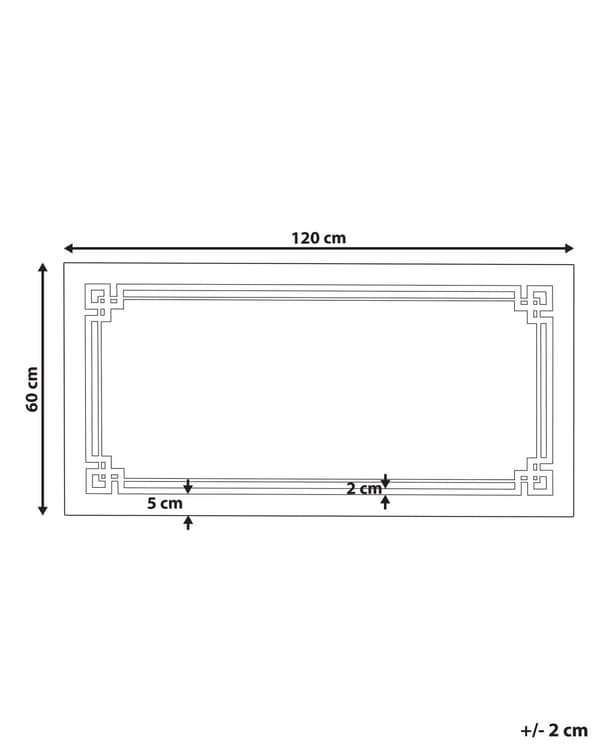 Vægmonteret hængende LED-spejl 120 x 60 cm Rektangulært Moderne Badeværelse Makeup Soveværelse